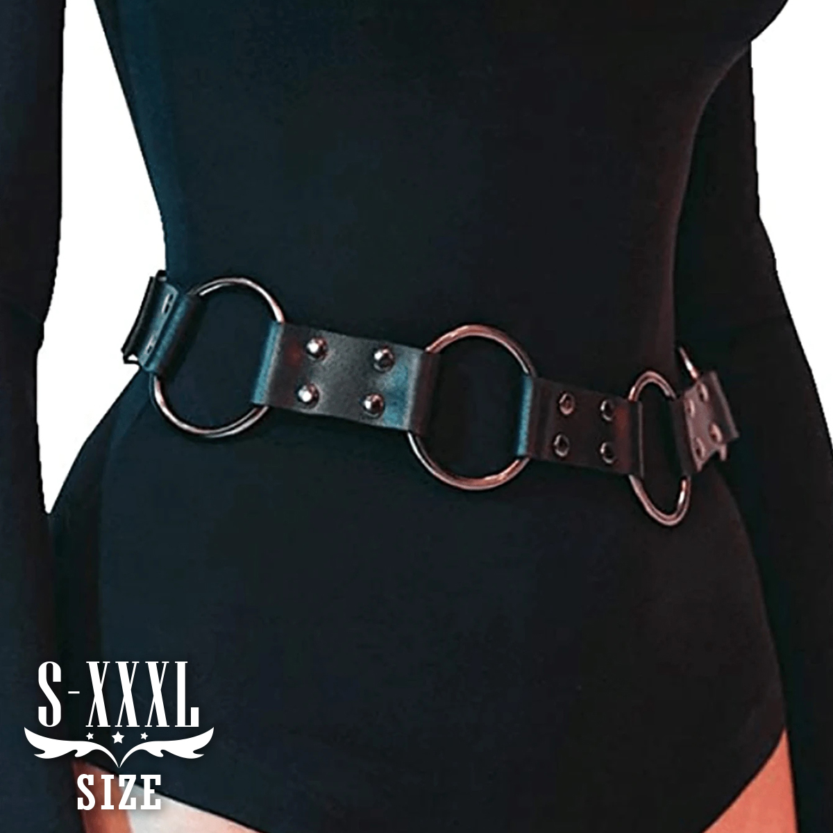 Leather Work Harness - Bretelle per cintura in vita con