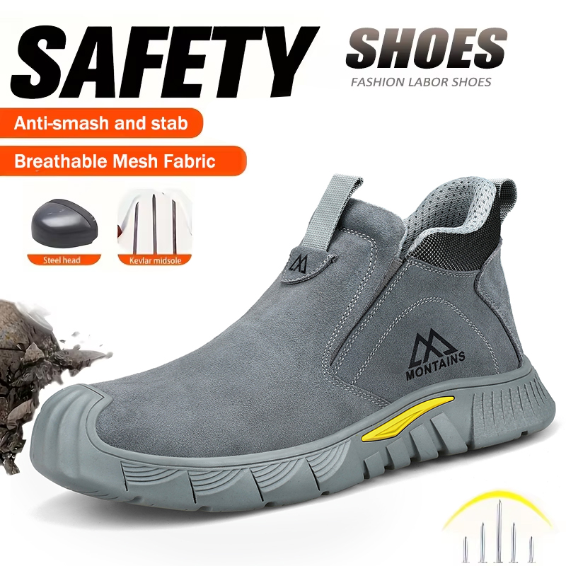 Leather Work Factory - Scarpe Antinfortunistiche Durevoli da Uomo, Stivali