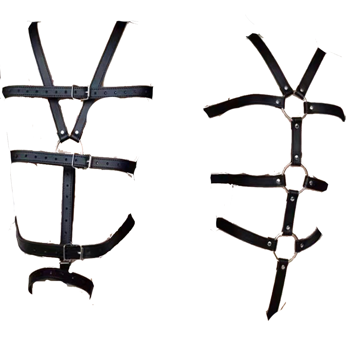 Leather Work Harness - BDSM Bondage Donna Giarrettiera Set Gabbia