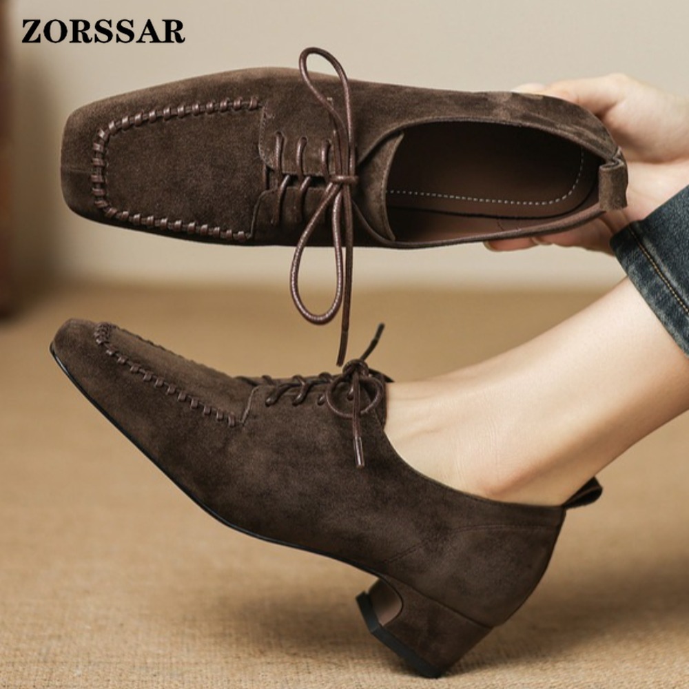 Leather Work For Kids - Scarpe Oxford da Donna in Camoscio
