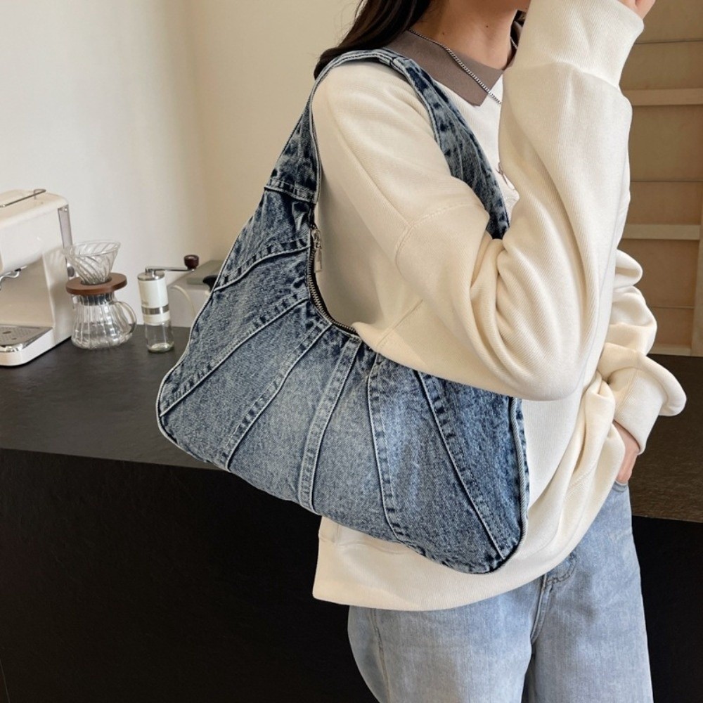 Leather Work Jeans - Borsa a Spalla Vintage in Denim