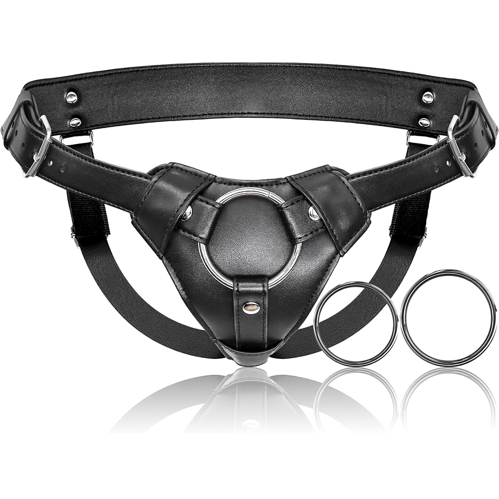 Leather Work Harness - Cintura con Dildo Indossabile, Giocattoli Sessuali
