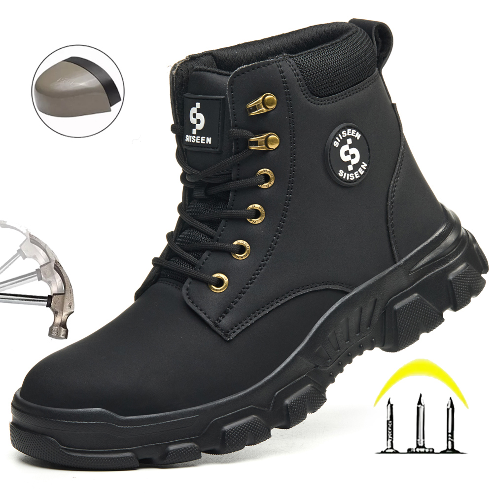 Leather Work Factory - Scarpe antinfortunistiche da uomo Stivali da
