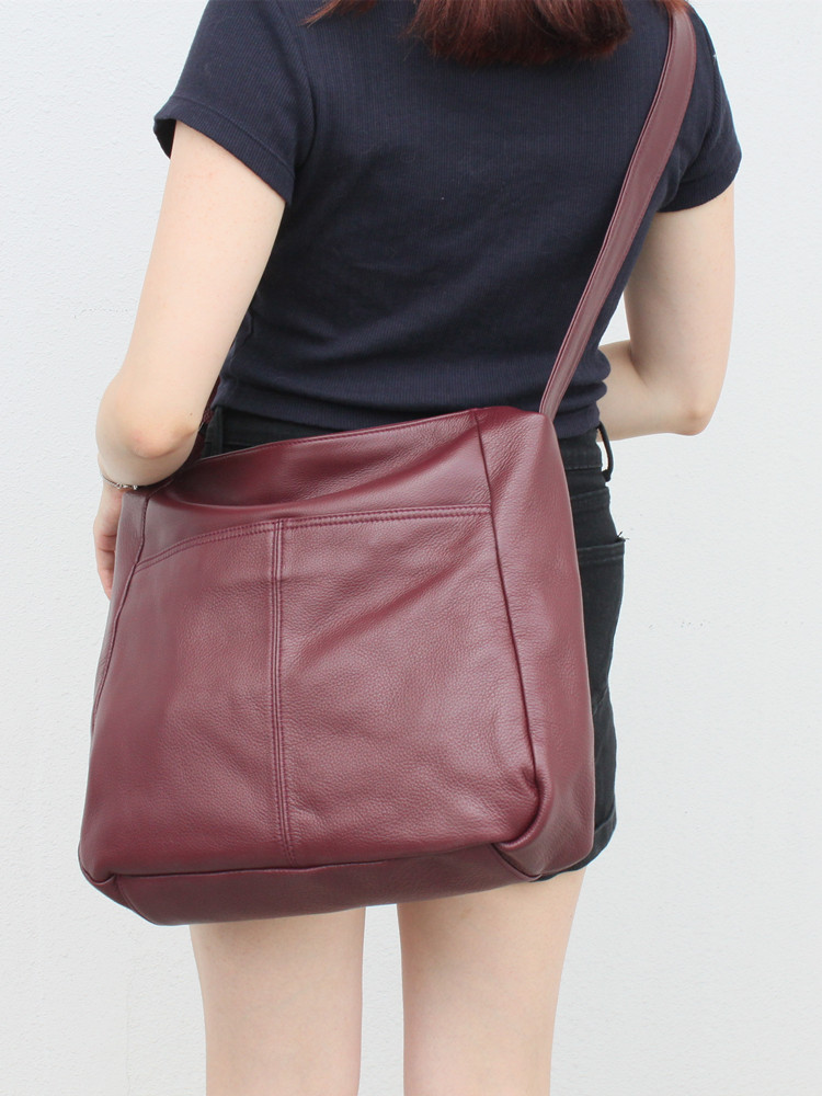 Leatherwork Workshop - Borsa tote estiva nuova bordeaux per