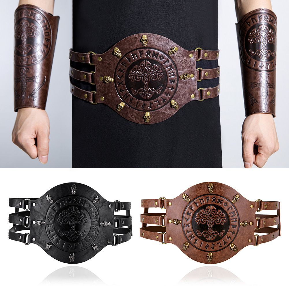 Leather Work Pants - Cintura larga medievale, costume da vichingo