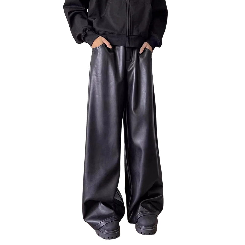 Leather Work Pants - Pantaloni Casual da Uomo in Ecopelle