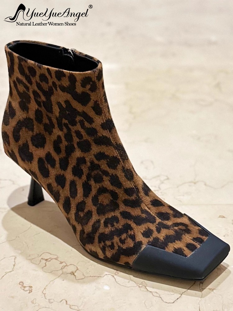 Leather Work For Kids - Moda donna punta quadrata tacchi sottili