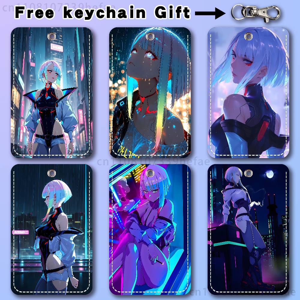 Leather Work Leather - Lucy C-Cyberpunk E-Edgerunners Portachiavi per carte