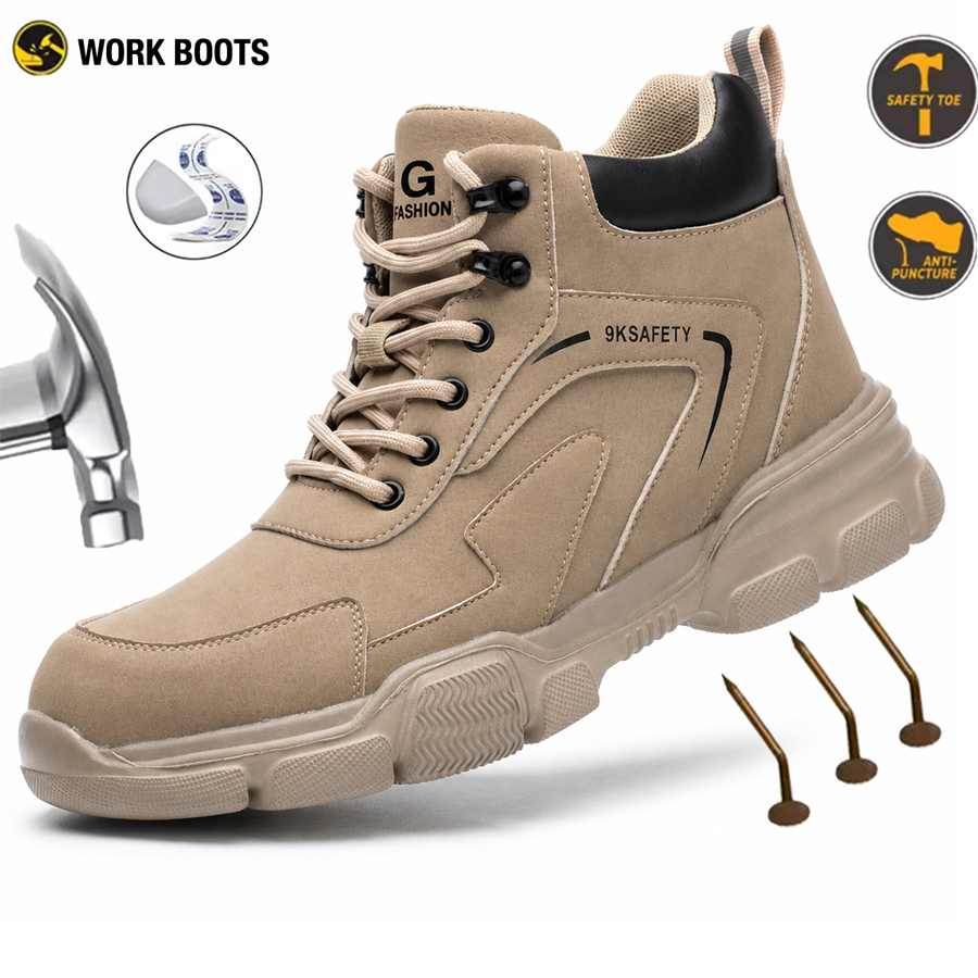 Leather Work Factory - Scarpe antinfortunistiche da uomo, stivali da