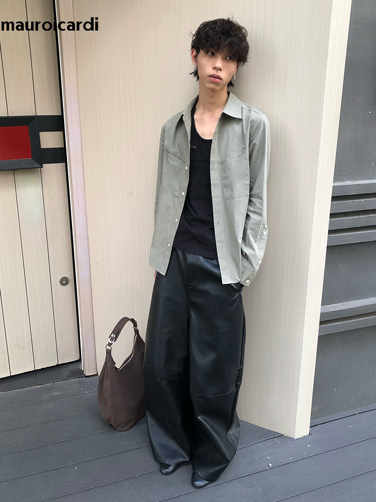 Pantaloni Larghi in Pelle PU N - Leather Work Pants recensione e prezzo