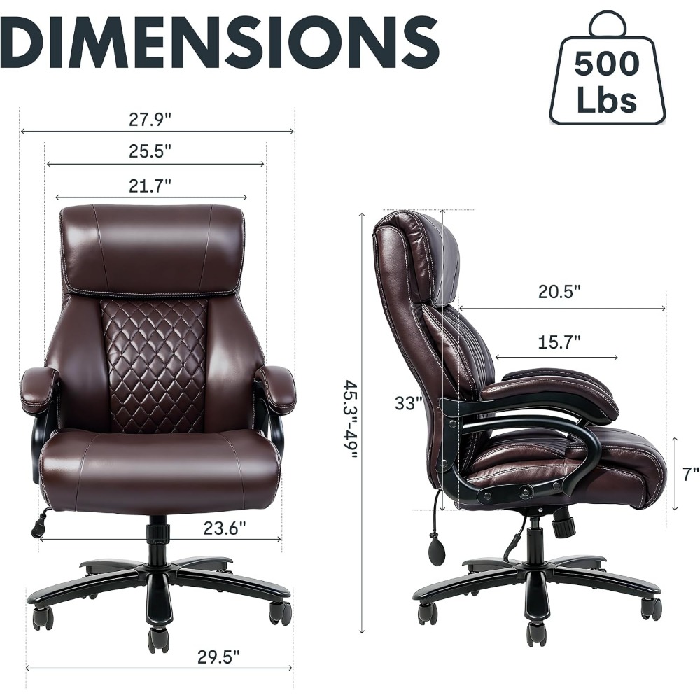 Sedia da Ufficio ad Alta Capac - Leather Work Leather recensione e prezzo